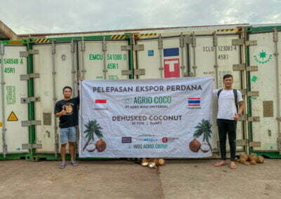 INDO AGRIO commodities sourcing indonesia semi husked coconut first shipment